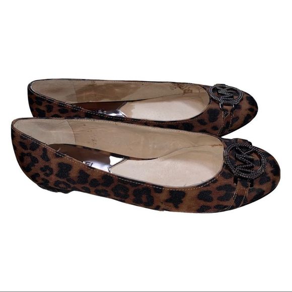 Used Michael Kors Loafers Leopard Print Loungewear Flats Shoes Comfy - Picture 2 of 7